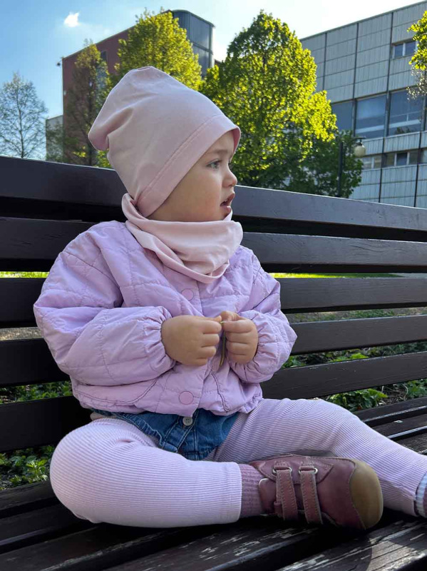 Detský nákrčník bavlna - BABY PINK 3