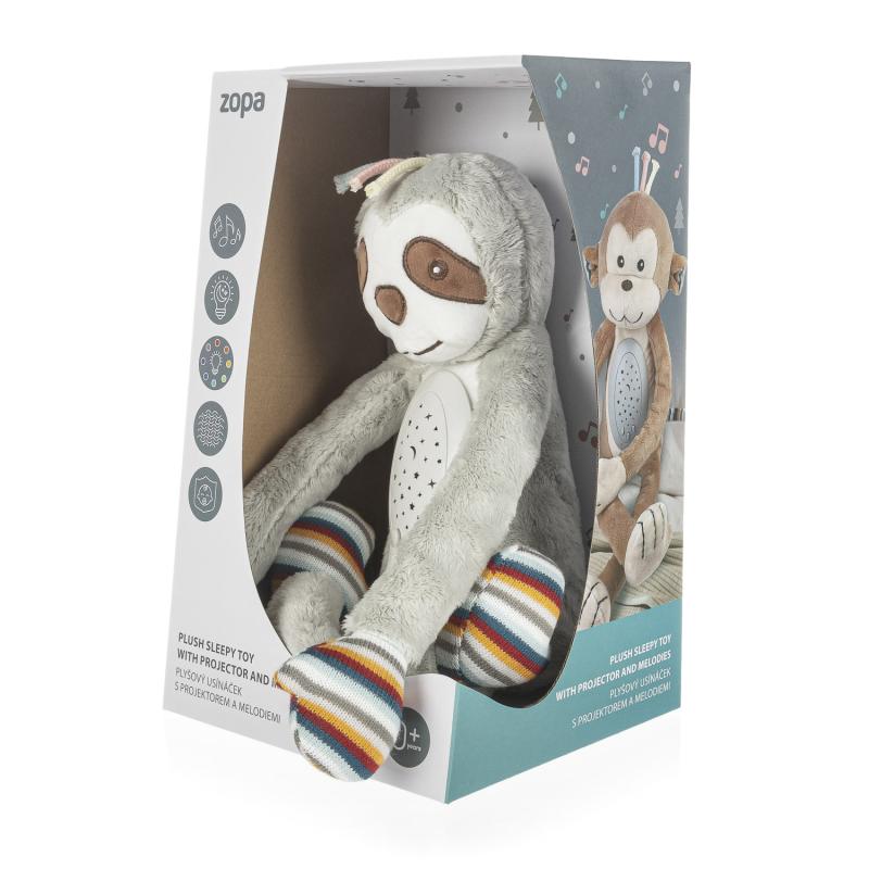Plyšový detský spáč s projektorom a melódiami, Raccoon 2