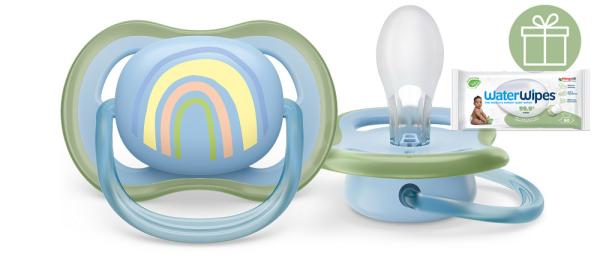 Philips AVENT Cumlík Ultra air obrázok 0-6m dúha 1ks+WW Soapberry 60ks