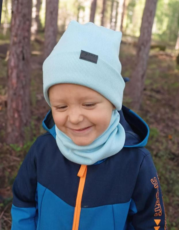 Detský nákrčník rebrovaná bavlna - BLUE