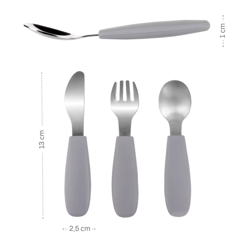 Silikónový detský príbor, Dove Grey 7