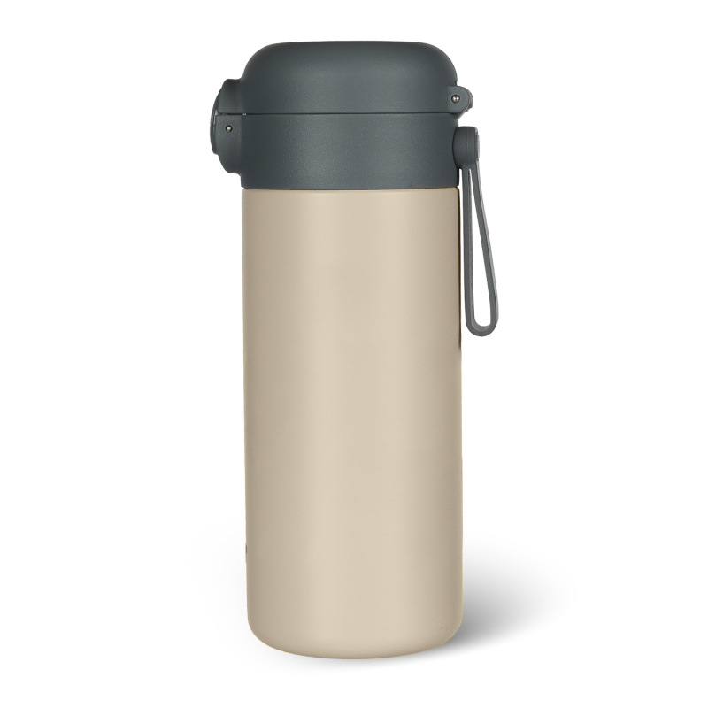 Termoska na tekutiny s brčkem a silikonovým držákem 350 ml, Cookie beige 5