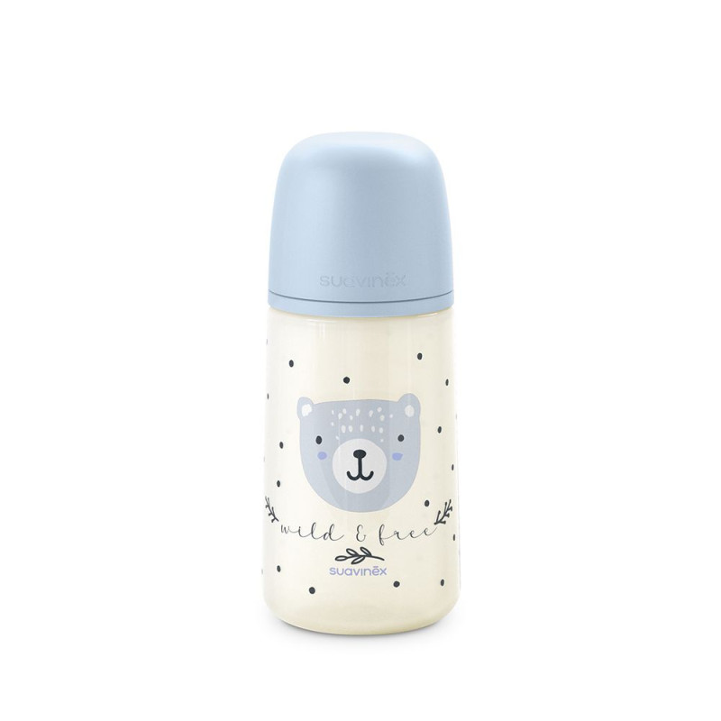 SUAVINEX | Dojčenská fľaša 270 ml M WILD & FREE - modrá