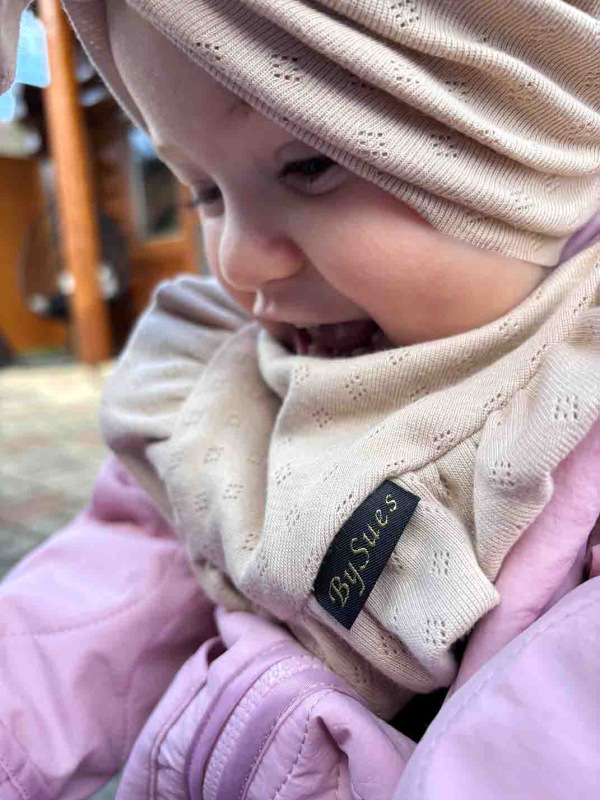 Detská čiapka / Turban s Mašľou, POINTELLE CAPPUCINO 1