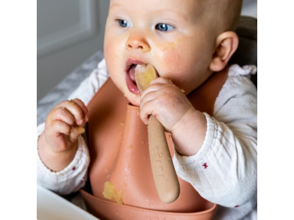 Prvé lyžičky silikónové 2 ks s puzdrom Clay Praline 3