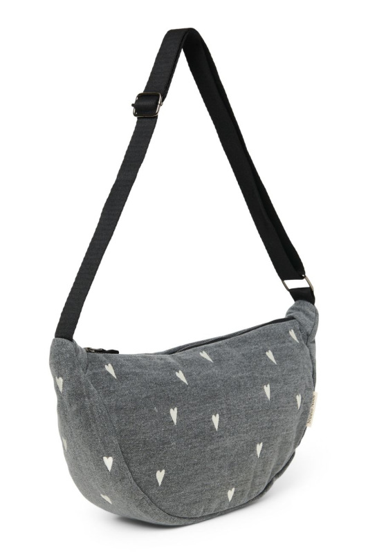 STUDIO NOOS - Denim Adult FANNY kabelka | Grey Hearts 2