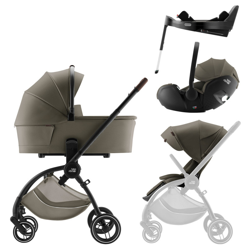 Sada kočíka Rio + hlboká vanička + autosedačka Baby-Safe PRO + základňa Vario Base 5Z Lux, Urban Oli