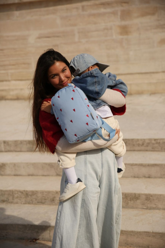 STUDIO NOOS - Puffy Mini BACKPACK - batôžtek | Light Blue Hearts 1