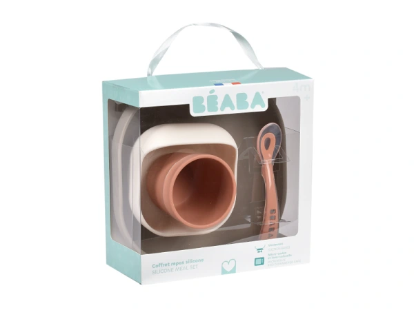 Jedálenská sada silikónová 4-dielna Terracotta / Gazelle 2
