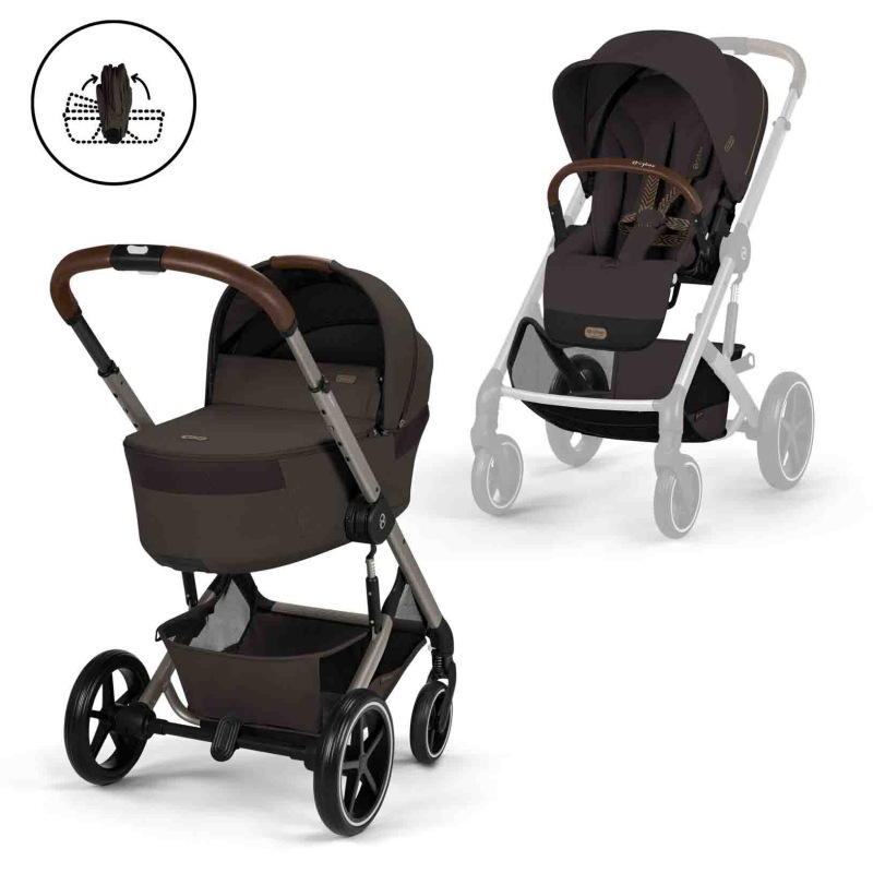 Cybex Balios S Lux 2026 s hlbokou skladacou vaničkou Chocolate Brown