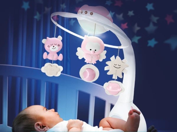 Hudobný kolotoč s projekciou 3v1 Dusty Pink 2