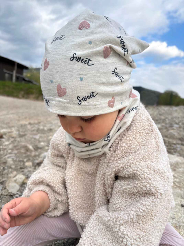 Prechodná detská čiapka jednovrstvová hladká - SWEET LOVE 3