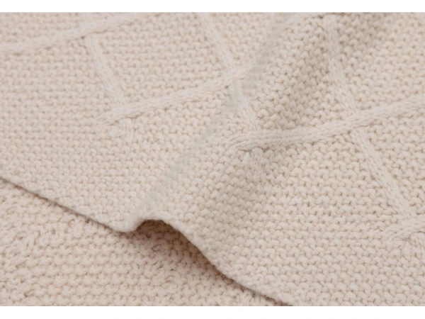 Deka 75x100cm Check Knit Oatmeal 4