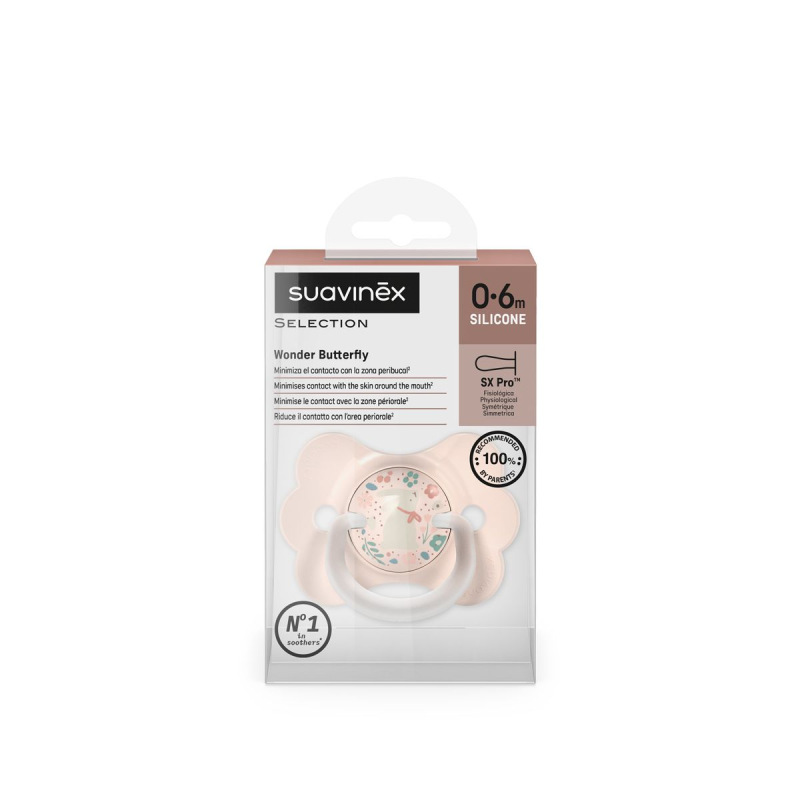 SUAVINEX | Cumlík SX PRO fyziologický BUTTERFLY WONDERLAND NEW 0/6m - ružový králik 4