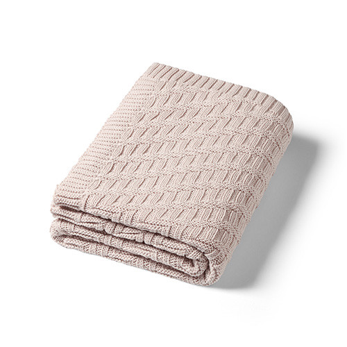 BABYONO Deka z organickej bavlny pletená 75 x100 cm beige 0m+