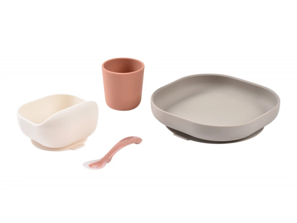 Jedálenská sada silikónová 4-dielna Terracotta / Gazelle 1