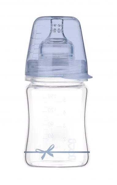 LOVI Fľaša Baby Shower modrá sklo 150ml