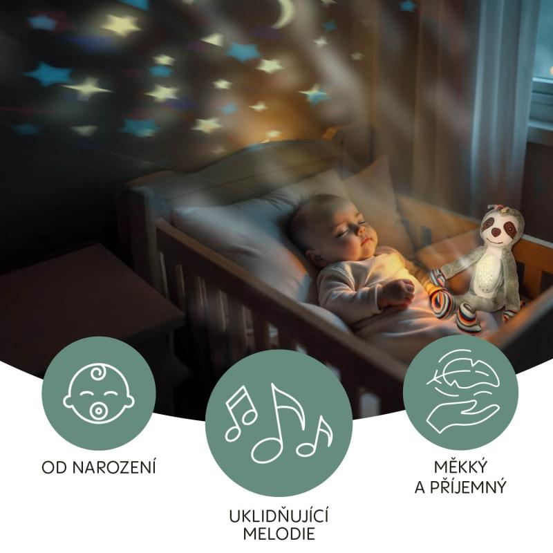 Plyšový detský spáč s projektorom a melódiami, Raccoon 9