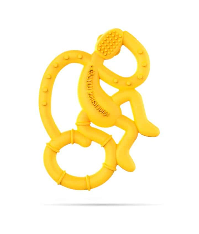MATCHSTICK MONKEY Mini Hryzátko s antimikrobiálnym povrchom Biocote, žltá 1