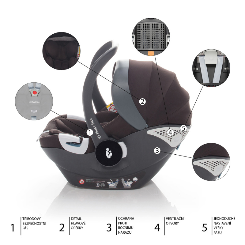 Set kočík Quest+ korba+ adaptéry+ autosedačka, Vulcan Black/Silver 11