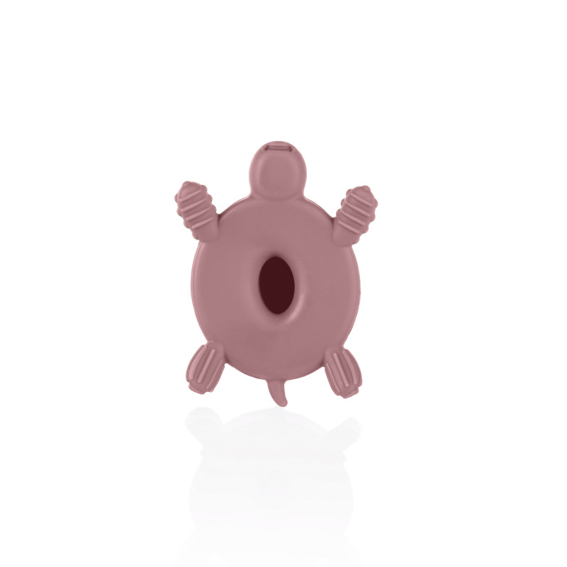 Silikónové drevené hryzátko Turtle, Old Pink 6