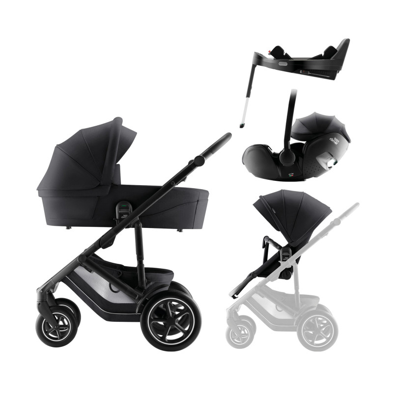 Sada kočíka Smile 5Z + hlboká vanička + autosedačka Baby-Safe PRO + základňa Vario Base 5Z Style, Ca