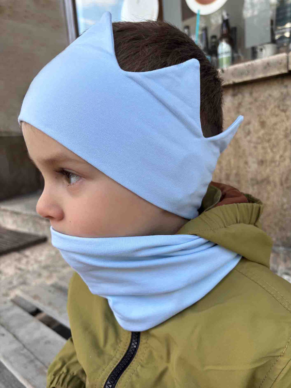 Detská čelenka korunka Bavlna - BABY BLUE 4