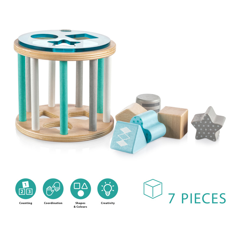 Dřevěná aktivity vkládačka, Blue 4