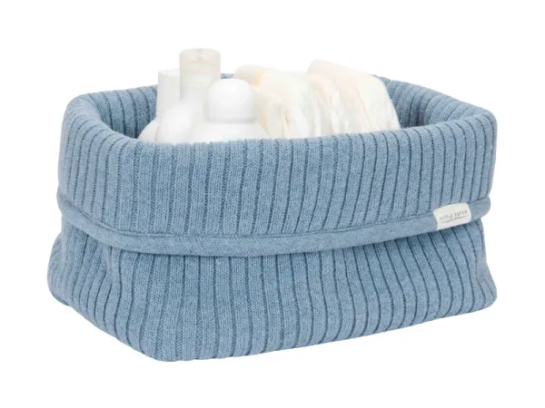 Košík na hračky pletený veľký Pure Denim Blue 1