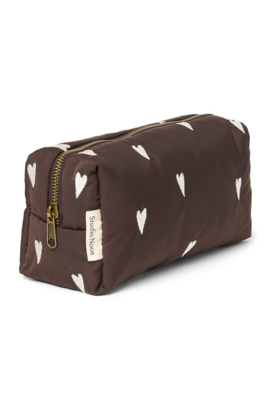 STUDIO NOOS - Puffy POUCH - kabelka | Brown Hearts 2