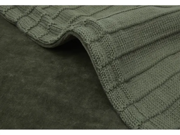 Deka pletená / zamat 75x100 cm Pure Knit Leaf Green