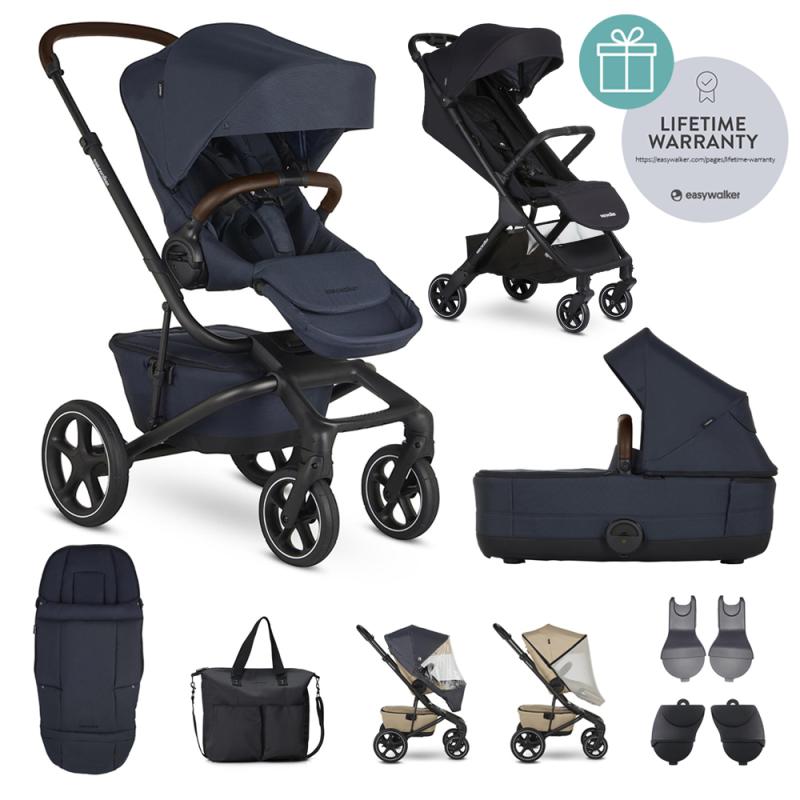 EASYWALKER Kočík kombinovaný Jimmey Indigo Blue XXL RWS + Jackey Shadow Black