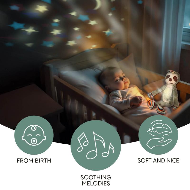 Plyšový detský spáč s projektorom a melódiami, Raccoon 8