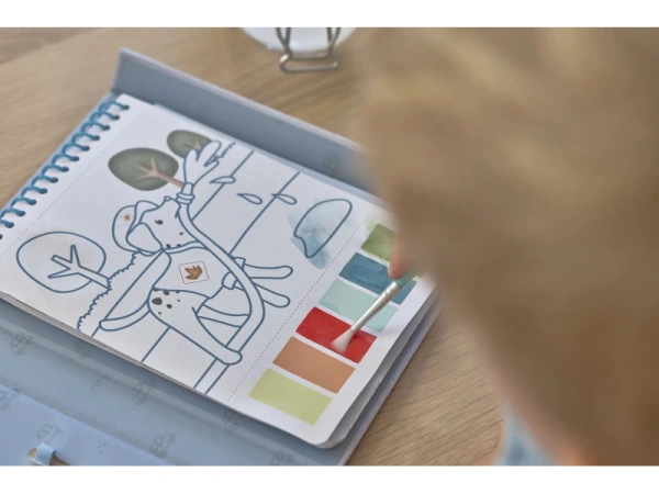 Omaľovánky s vodovkami a samolepkami Jim Doprava 8