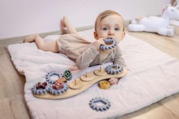 Silikónová bambusová skladačka ozubené kolieska, Multicolor 7