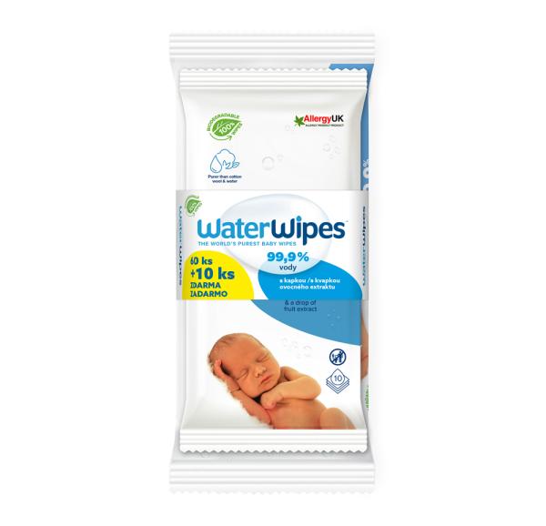 WATERWIPES 100% BIO odbúrateľné obrúsky 60+10 ks