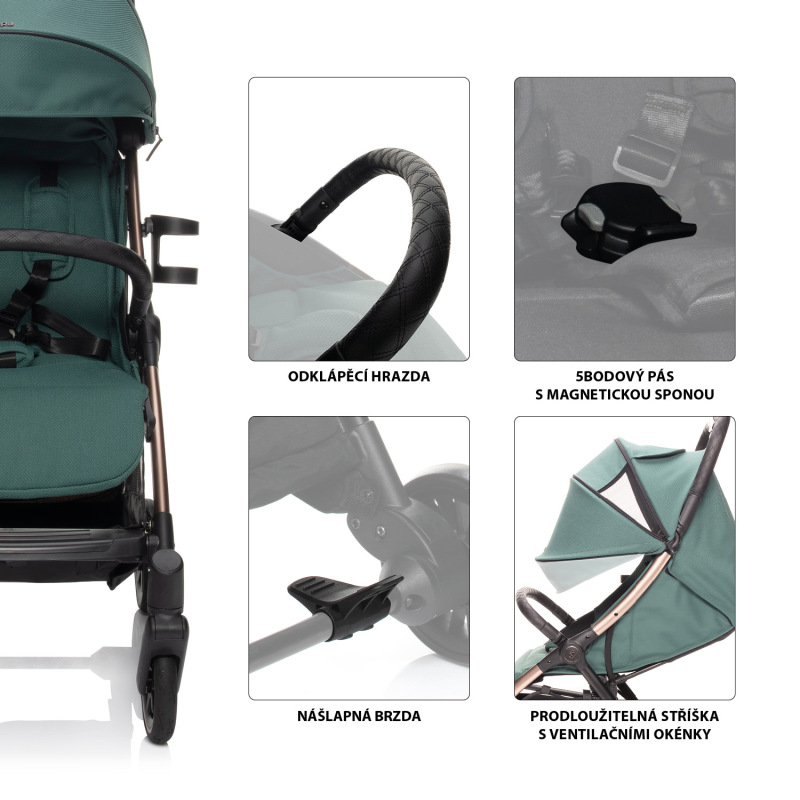 Kočík Quiq 2, Antique Green/Black 3