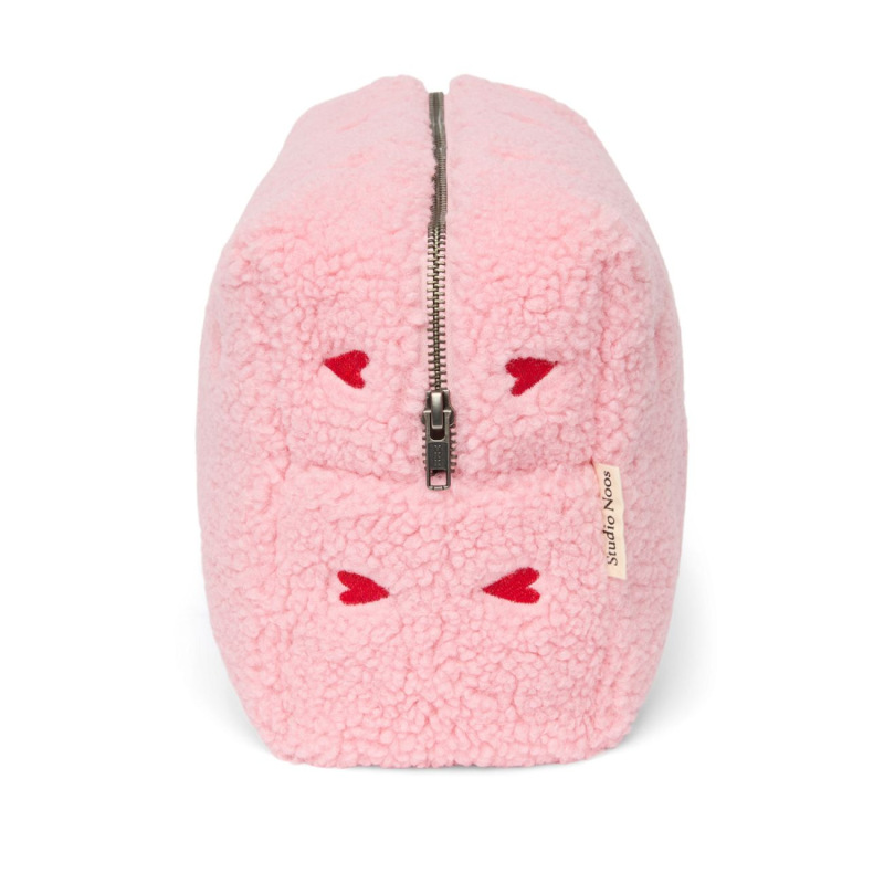 STUDIO NOOS - Teddy Toiletry - toaletná taštička | Light Pink Hearts 2