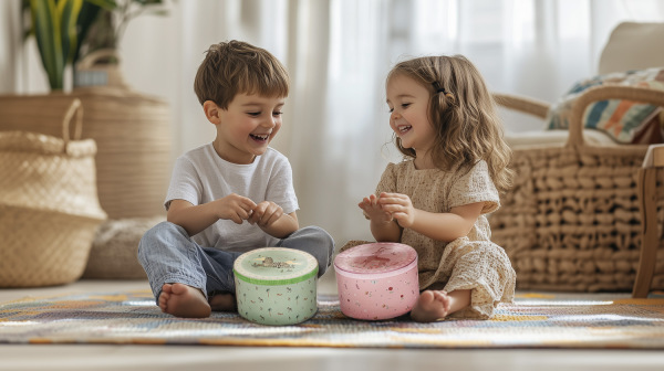 Drevený detský bubienok, Pink 3