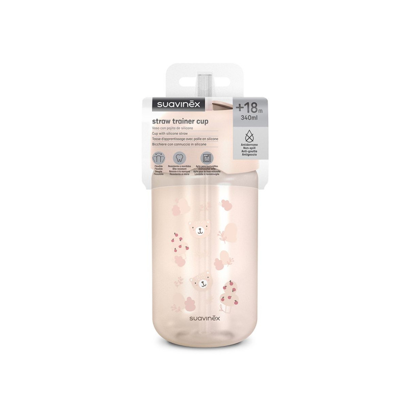 SUAVINEX | Fľaštička so slamkou WILD&FREE - ružová 3