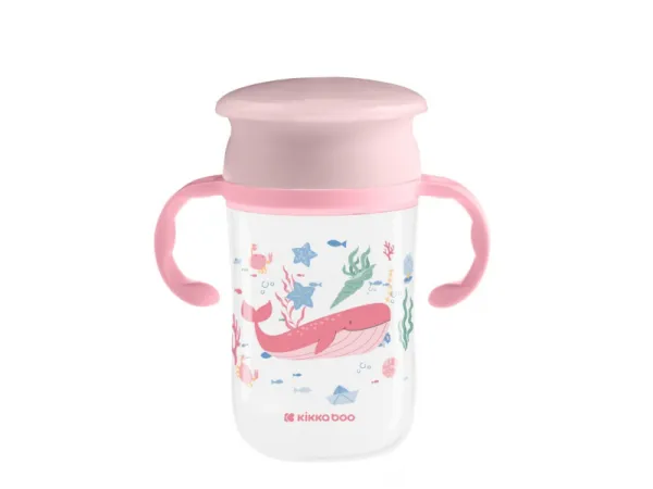 Hrnček trénovací 360 ° 300ml 12m + Deep Sea Pink