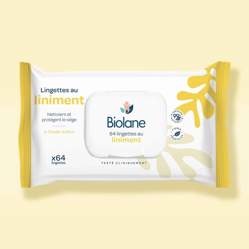 BIOLANE Utierky na prebaľovanie s emulziou liniment 64 kusov