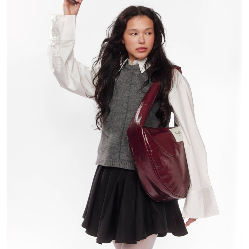STUDIO NOOS - Leather Cross Body Bag | Burgundy 3