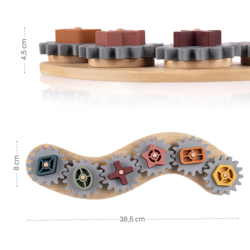 Silikónová bambusová skladačka ozubené kolieska, Multicolor 4