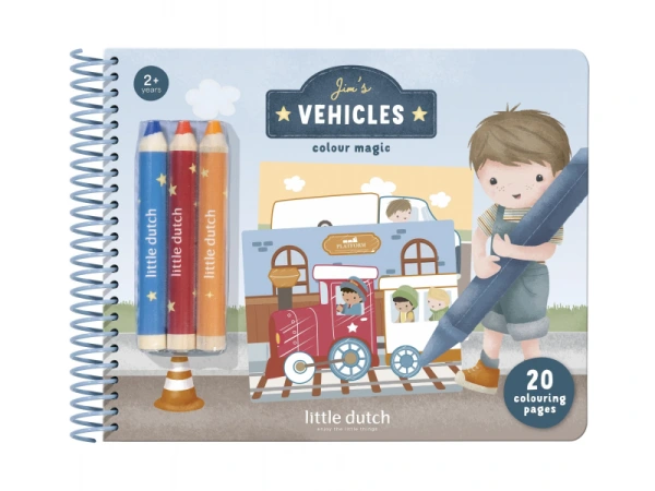 Omaľovánky s pastelkami Doprava Jim