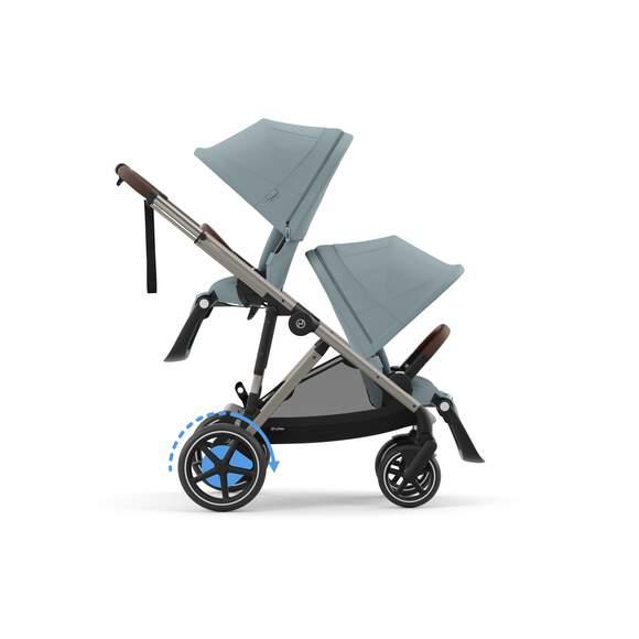 CYBEX Športový kočík E-GAZELLE, farba STORMY BLUE (taupe rám)