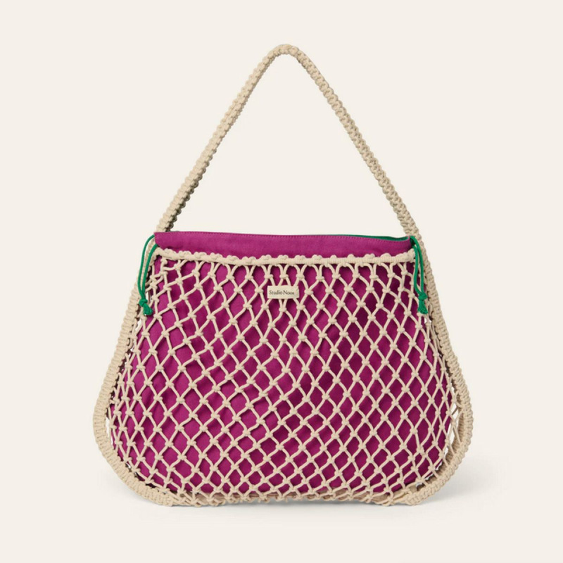 STUDIO NOOS - MACRAME MOM BAG | Natural & Purple Green 1
