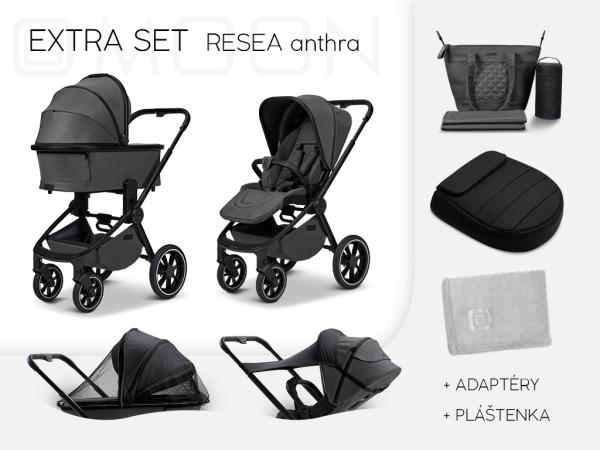 Moon RESEA+ SET KOMBI, farba ANTHRAZIT s autosedačkou Britax Römer Core