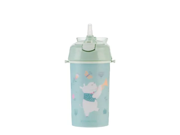 Hrnček so silikónovou slamkou a popruhom 450ml Music Fest Mint 1
