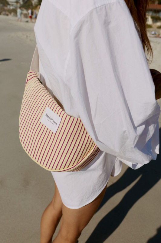 STUDIO NOOS - Poplin Adult FANNY kabelka | Butter Yellow Striped 4